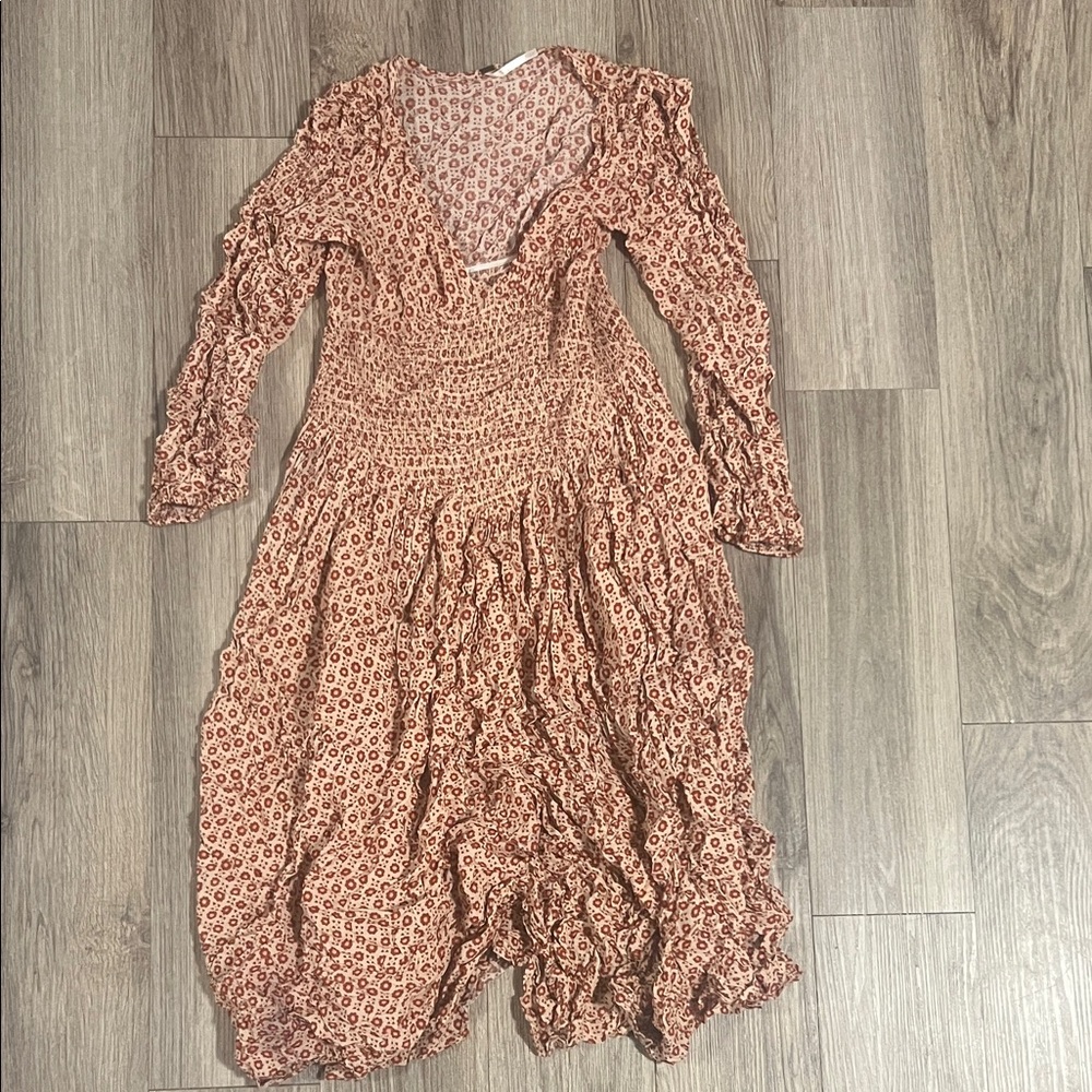 Free People Floral Long Sleeve Dress